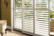 Sliding Glass Door with Plantation Shutters