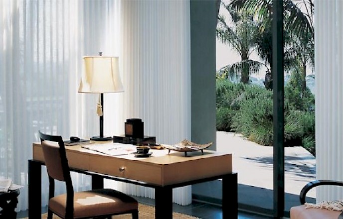 Vertical blinds in an office